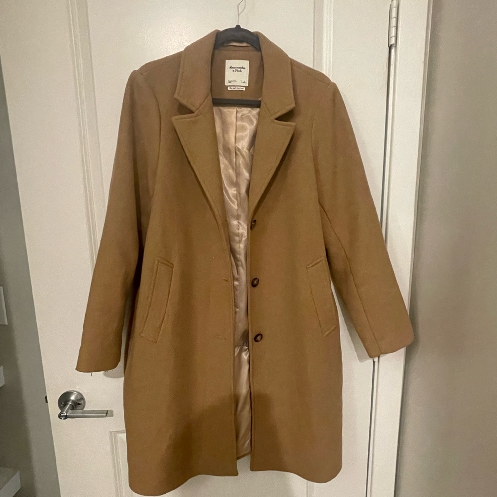 Abercrombie & Fitch Wool Blend Dad Coat Sz L